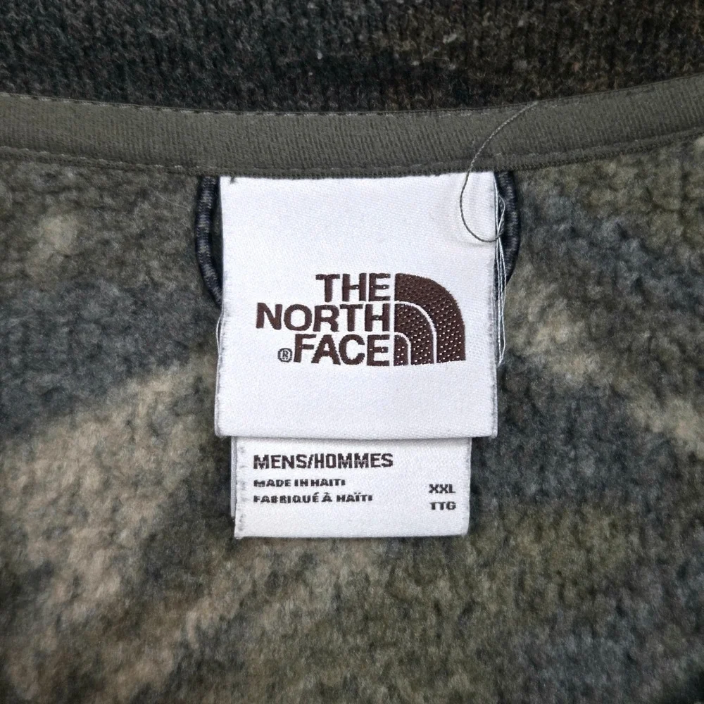 The North Face Fleece Pullover Mens XXL Green Camo 1/4 Zip Gordon Lyons NF0A7WR8